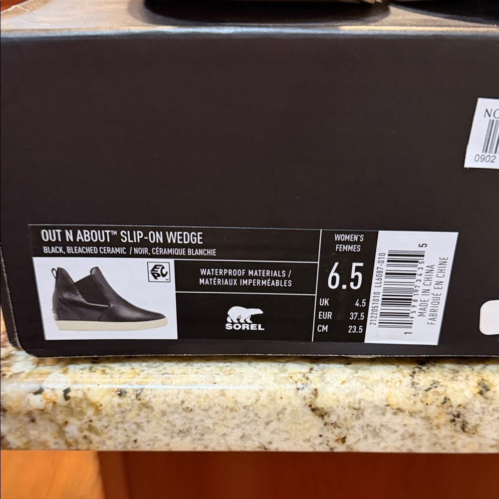 Sorel Black Leather Slip-On Sneakers - Picture 5 of 6